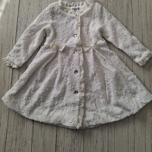 💋Nannette Ivory Textured Coat with Crystal Buttons💋